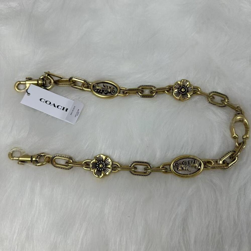 Coach Horse & Carriage Chain Strap In Brass/Brass CX180 NWT - Picture 3 of 8